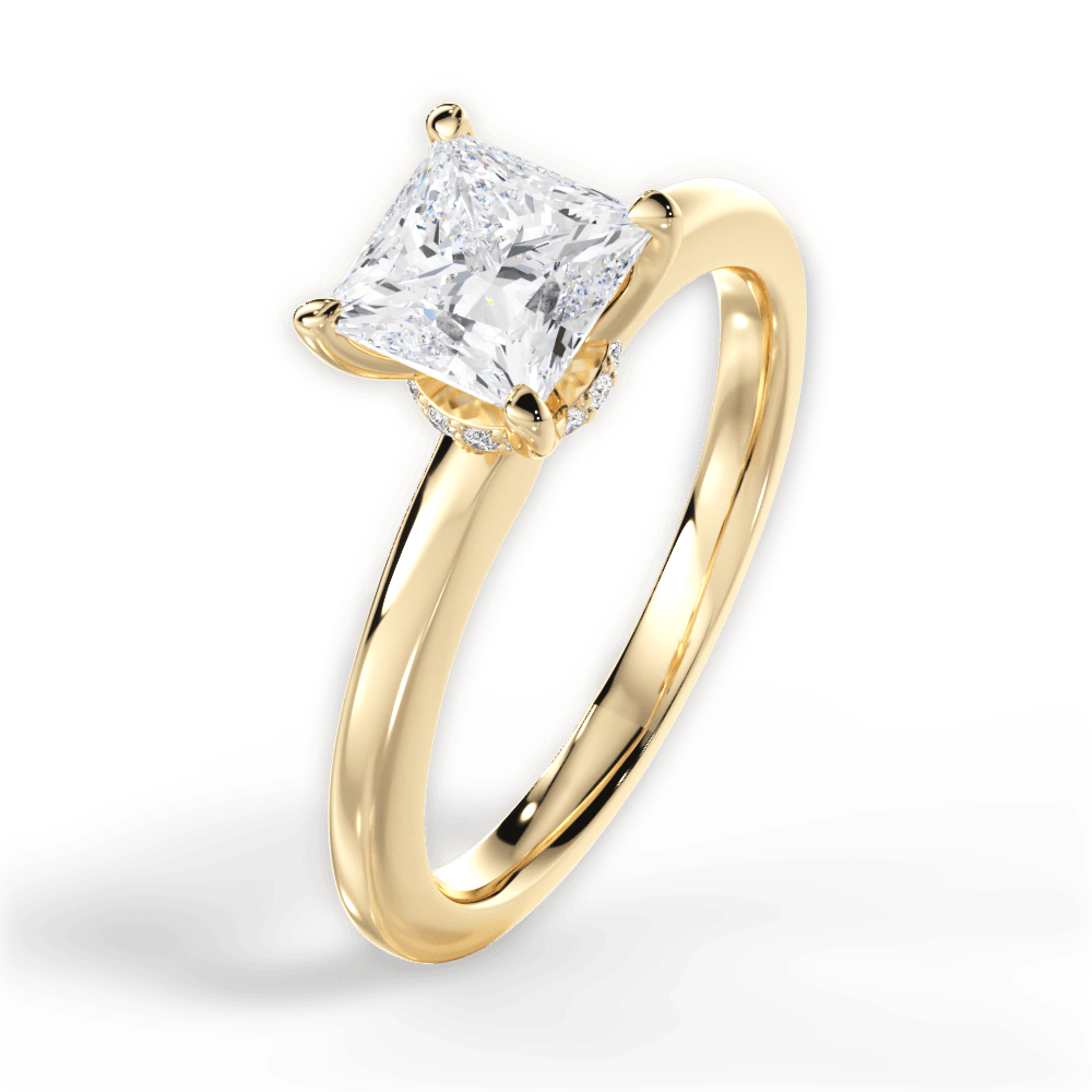 Cara Princess Cut Lab Grown Diamond 18Kt Yellow Gold Engagement Ring - View 4