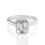 Molly radiant lab diamond engagement ring in 18k white gold