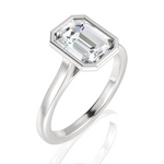Molly emerald lab diamond engagement ring in platinum - view 4