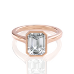 Molly asscher lab diamond engagement ring in 18k rose gold
