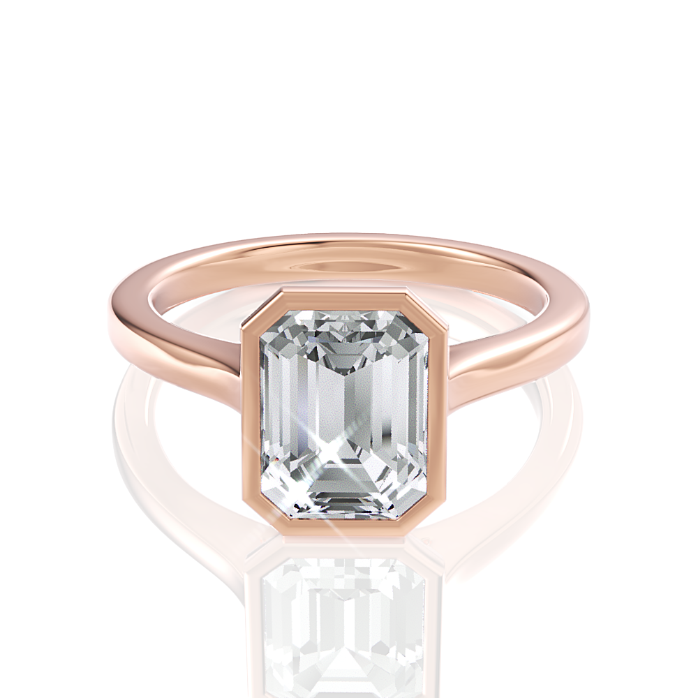 Molly asscher lab diamond engagement ring in 18k rose gold