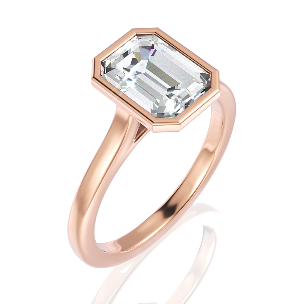 Molly asscher lab diamond engagement ring in 18k rose gold - view 4