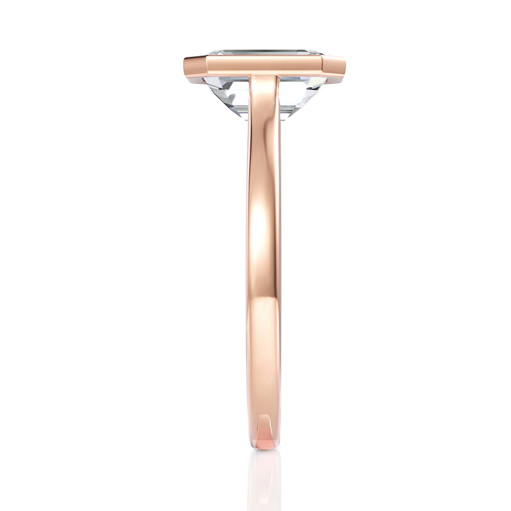 Molly asscher lab diamond engagement ring in 18k rose gold - view 3