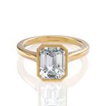 Molly radiant lab diamond engagement ring in 18k yellow gold