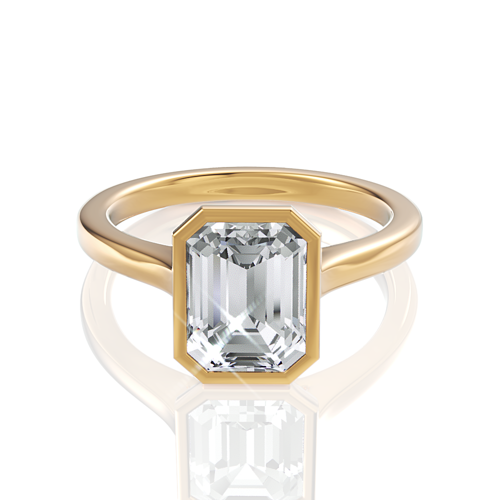 Molly asscher lab diamond engagement ring in 18k yellow gold