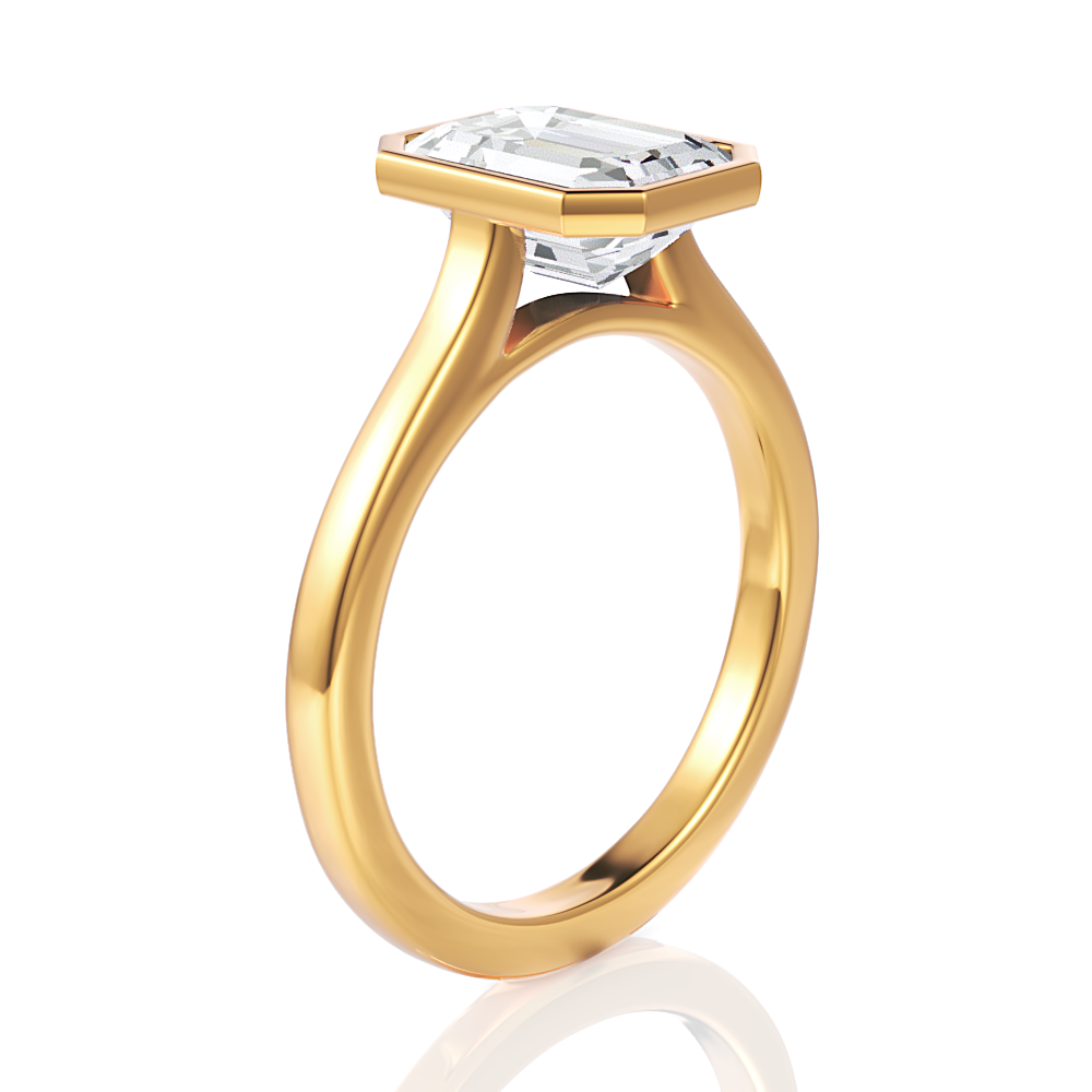 Molly radiant lab diamond engagement ring in 18k yellow gold - view 4