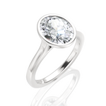 Molly oval lab diamond engagement ring in platinum - view 2