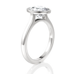 Molly oval lab diamond engagement ring in 18k white gold - view 3