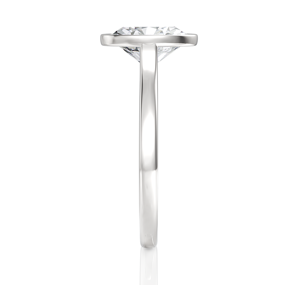 Molly oval lab diamond engagement ring in 18k white gold - view 4
