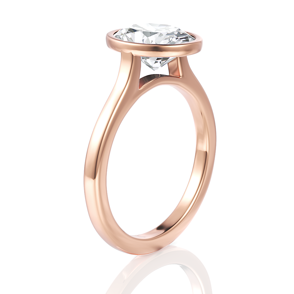 Molly oval lab diamond engagement ring in 18k rose gold - view 3