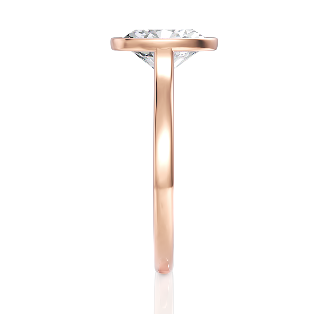 Molly oval lab diamond engagement ring in 18k rose gold - view 4
