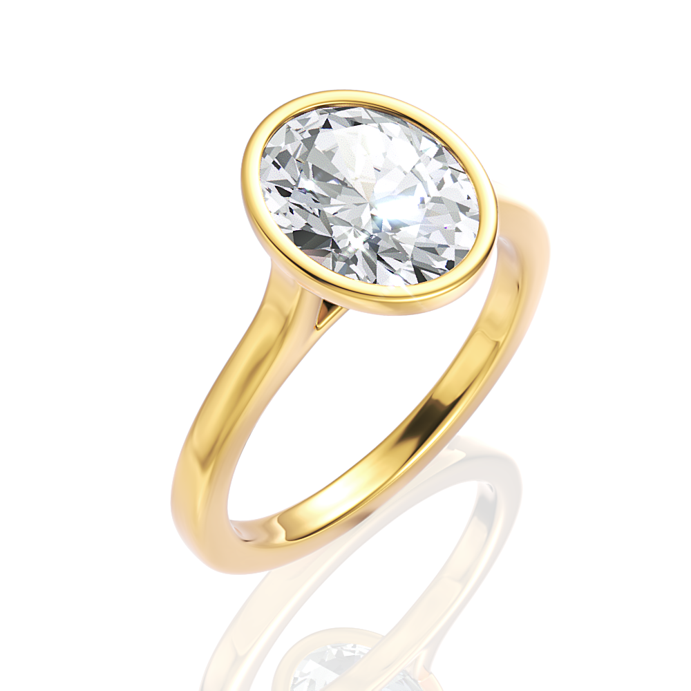Molly oval lab diamond engagement ring in 14k yellow gold - view 2