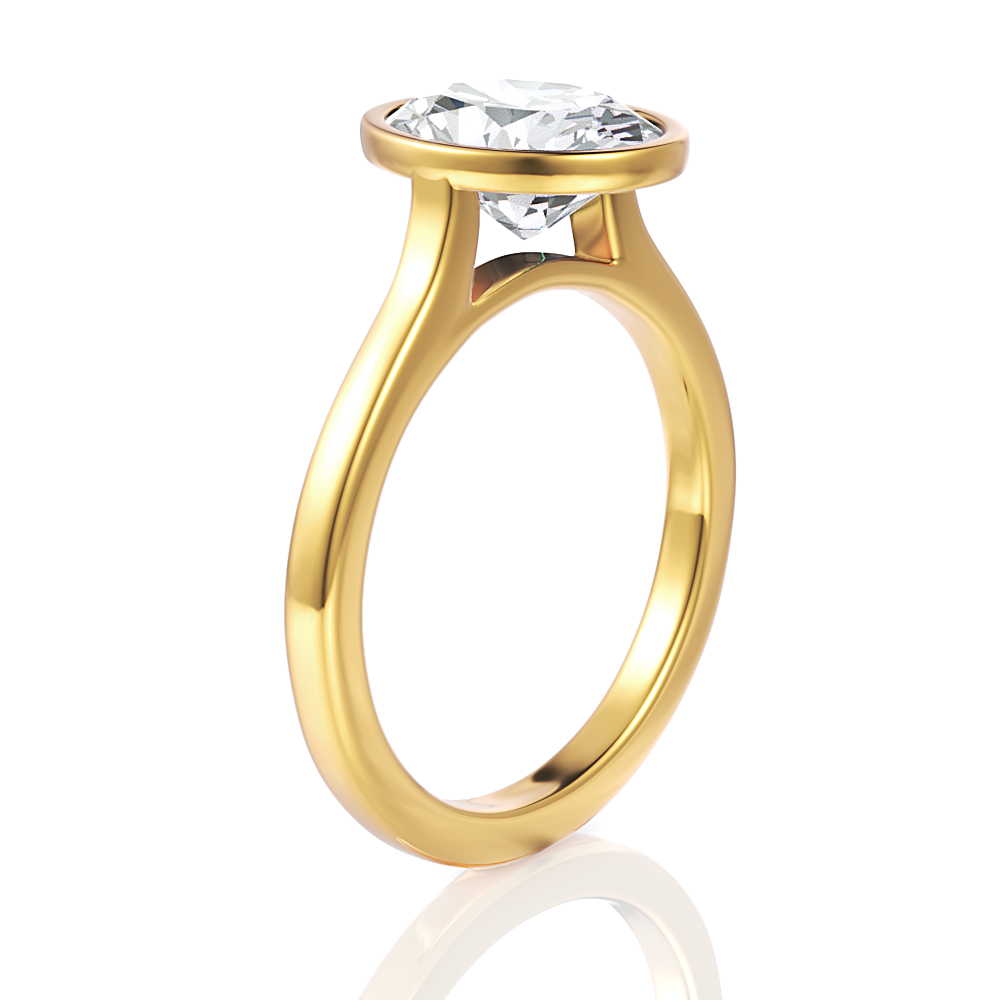 Molly oval lab diamond engagement ring in 18k yellow gold - view 3