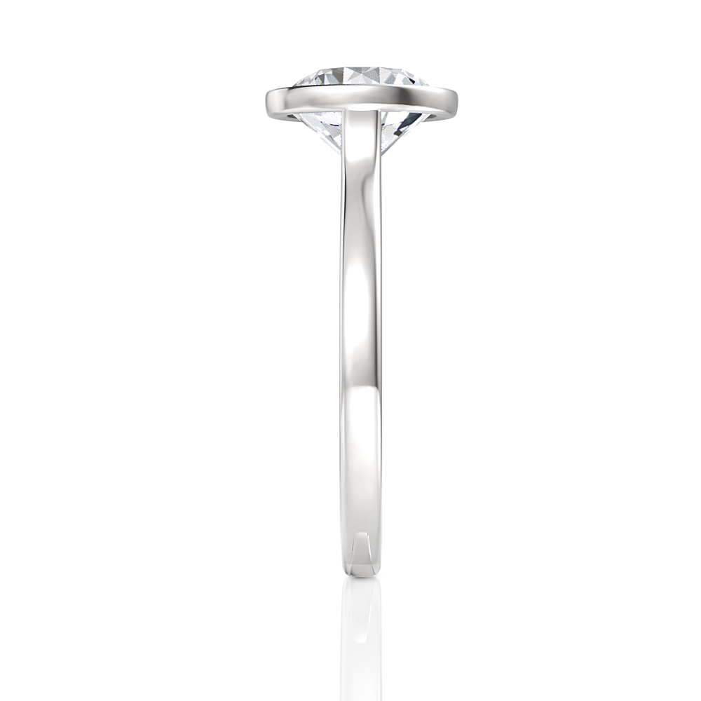 Molly round lab diamond engagement ring in 18k white gold - view 4