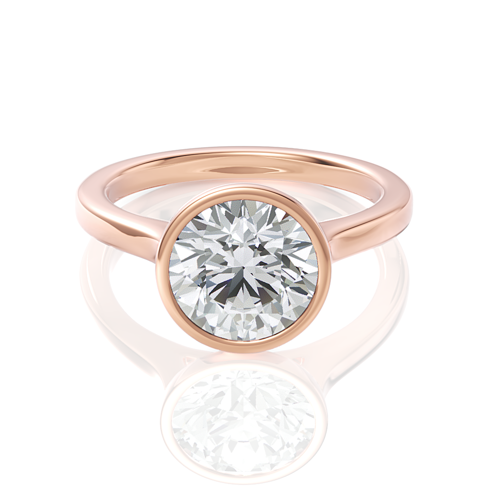 Molly round lab diamond engagement ring in 18k rose gold