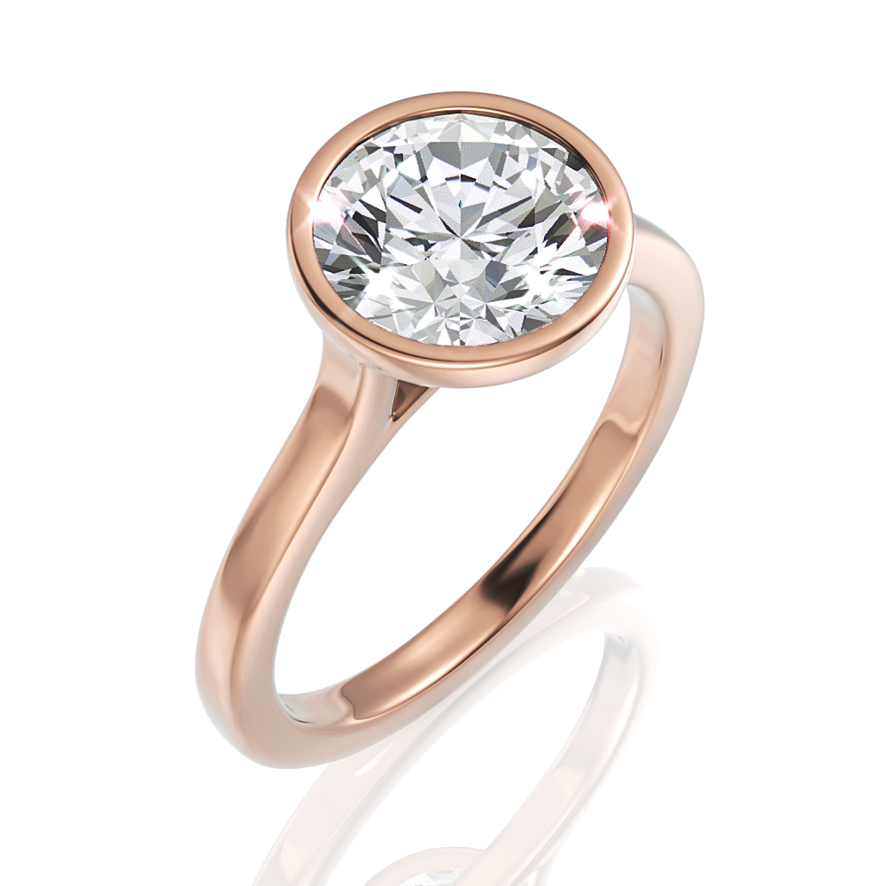 Molly round lab diamond engagement ring in 18k rose gold - view 2