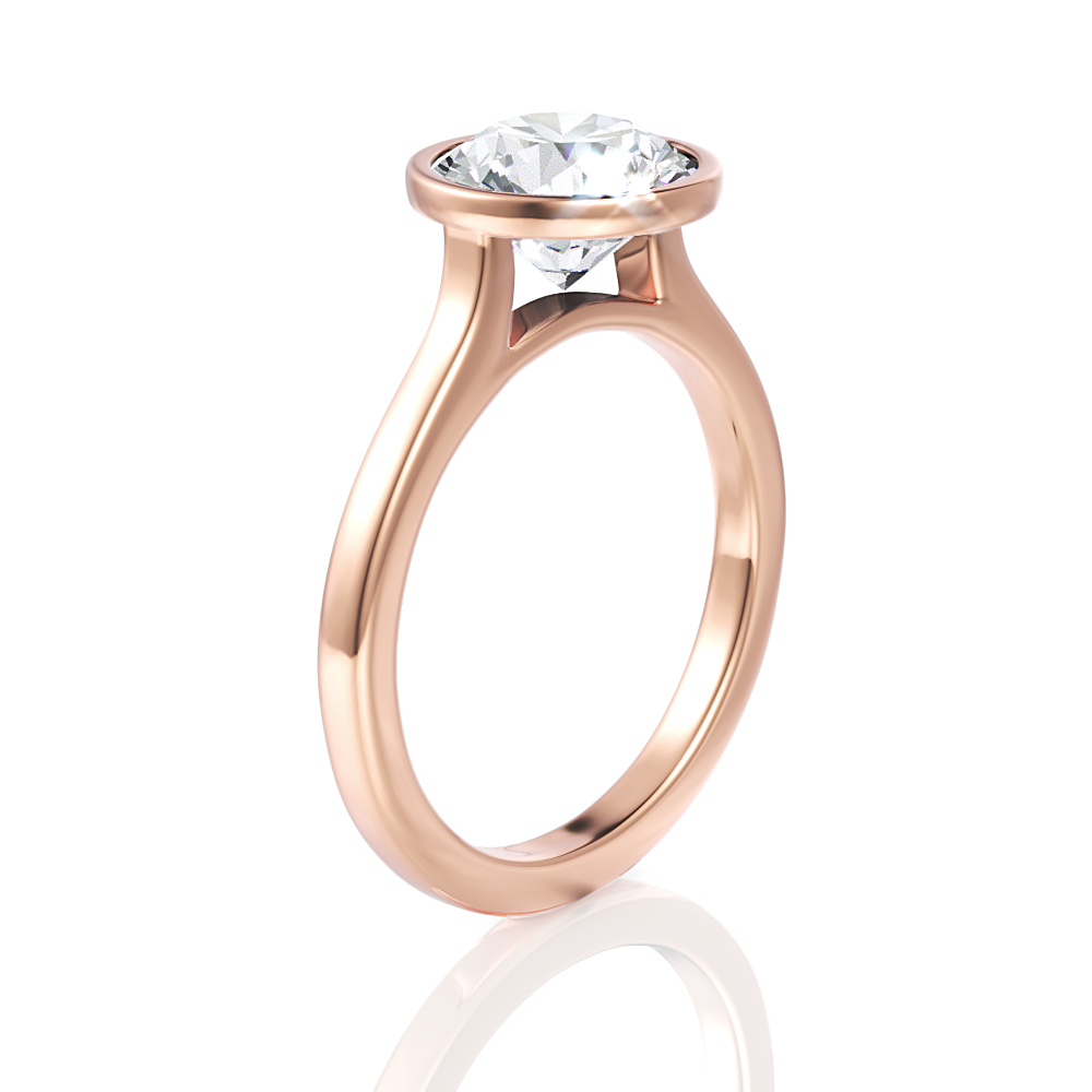 Molly round lab diamond engagement ring in 18k rose gold - view 3