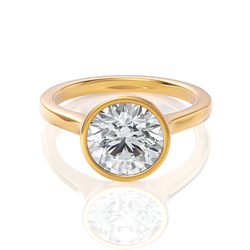 Molly round lab diamond engagement ring in 18k yellow gold