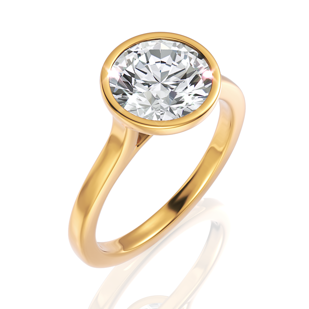 Molly round lab diamond engagement ring in 14k yellow gold - view 2