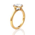 Molly round lab diamond engagement ring in 18k yellow gold - view 3