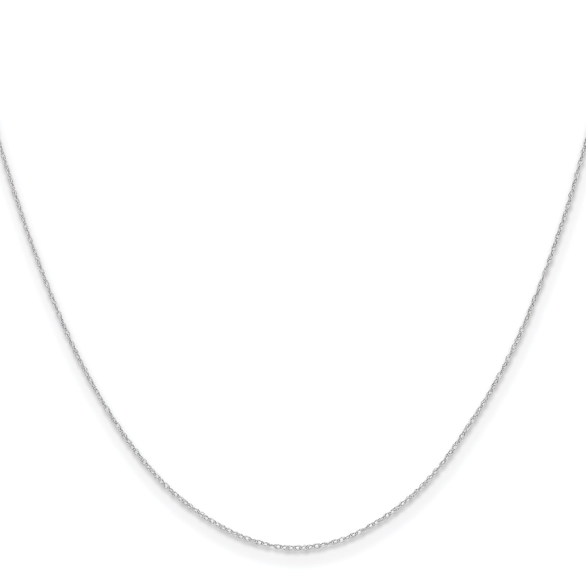 Gold (10K & 14K) Carded Cable Rope Chain - 14k White Gold / 13 in / 0.4 mm