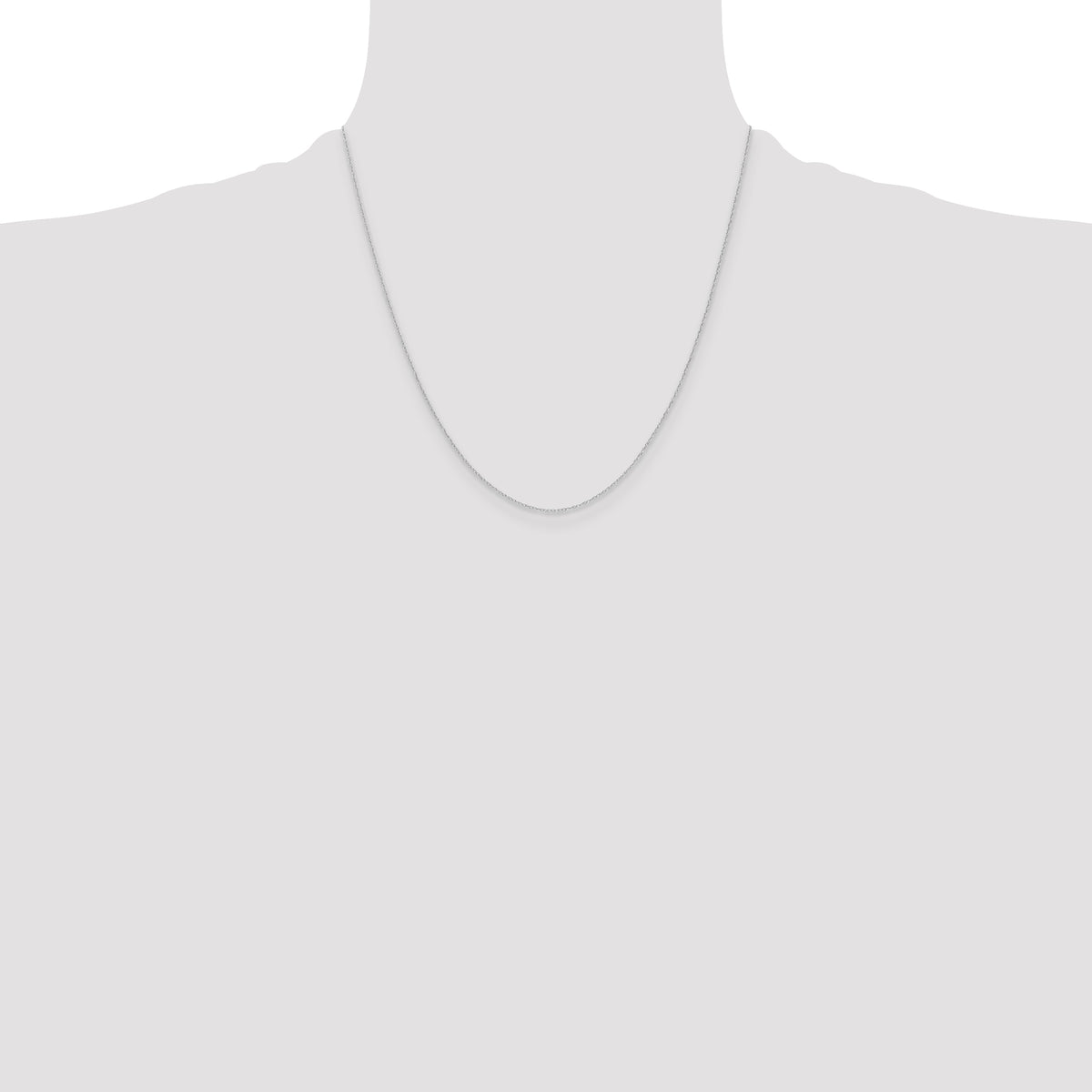 Gold (10K & 14K) Carded Cable Rope Chain - 14k White Gold / 20 in / 0.4 mm