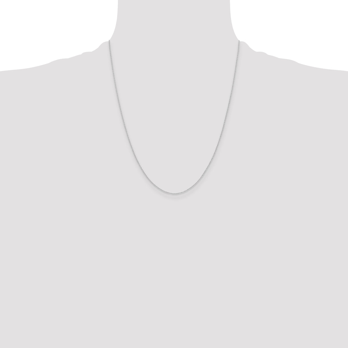 Gold (10K & 14K) Carded Cable Rope Chain - 14k White Gold / 22 in / 0.4 mm