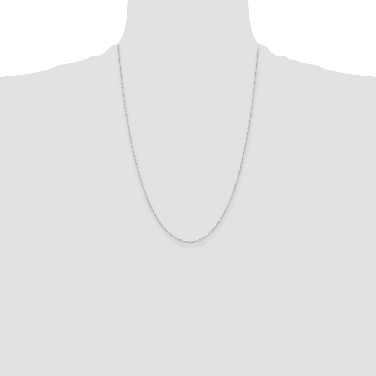 Gold (10K & 14K) Carded Cable Rope Chain - 14k White Gold / 24 in / 0.4 mm