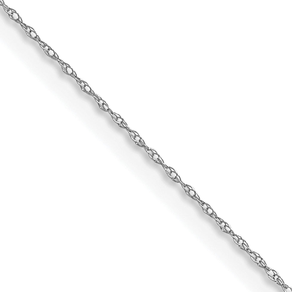 Gold (10K & 14K) Carded Cable Rope Chain - 14k White Gold / 13 in / 0.4 mm