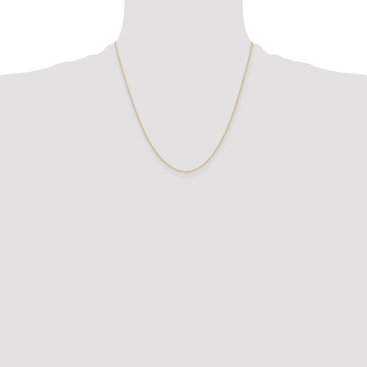 Gold (10K & 14K) Carded Cable Rope Chain - 14k Yellow Gold / 20 in / 0.4 mm