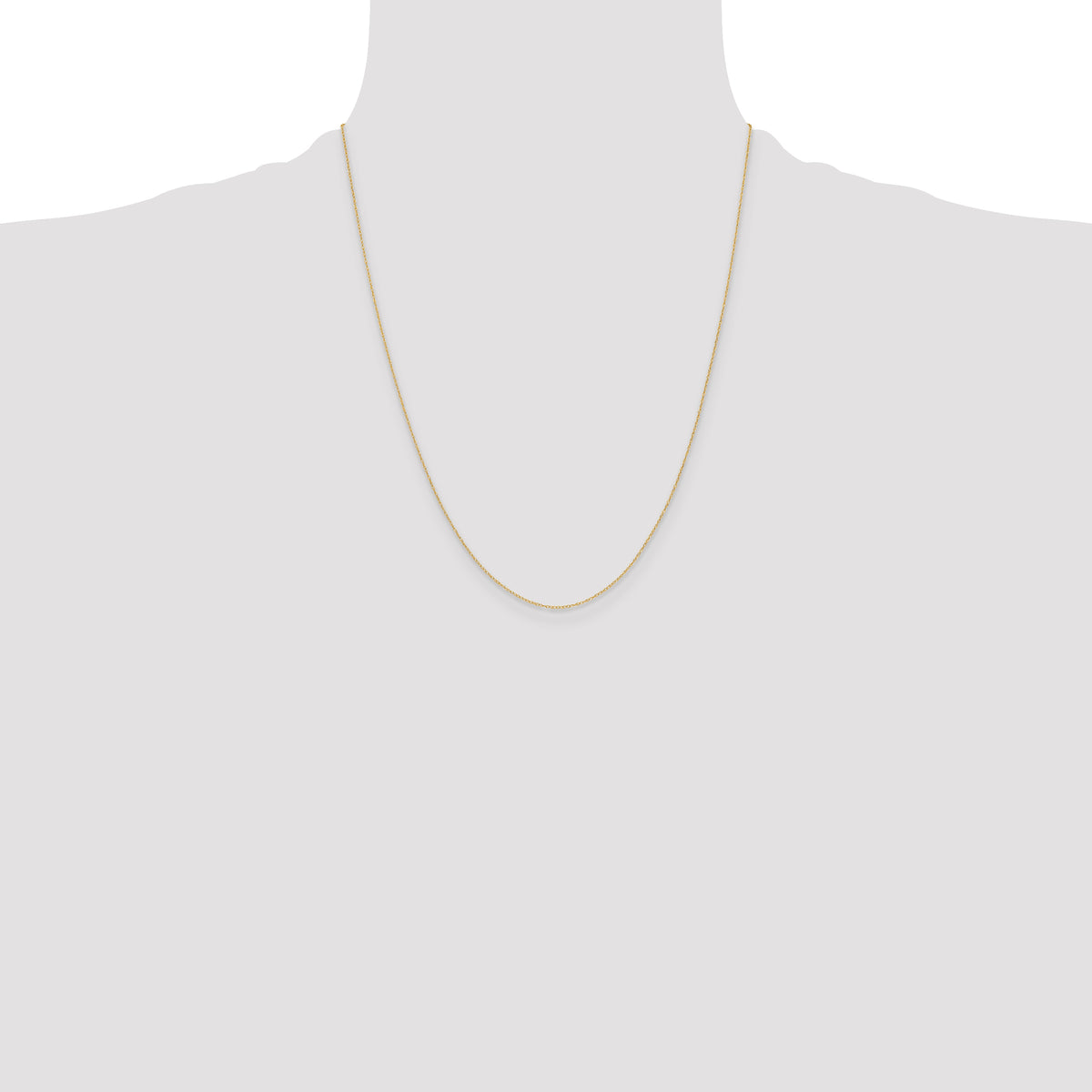 Gold (10K & 14K) Carded Cable Rope Chain - 14k Yellow Gold / 22 in / 0.4 mm