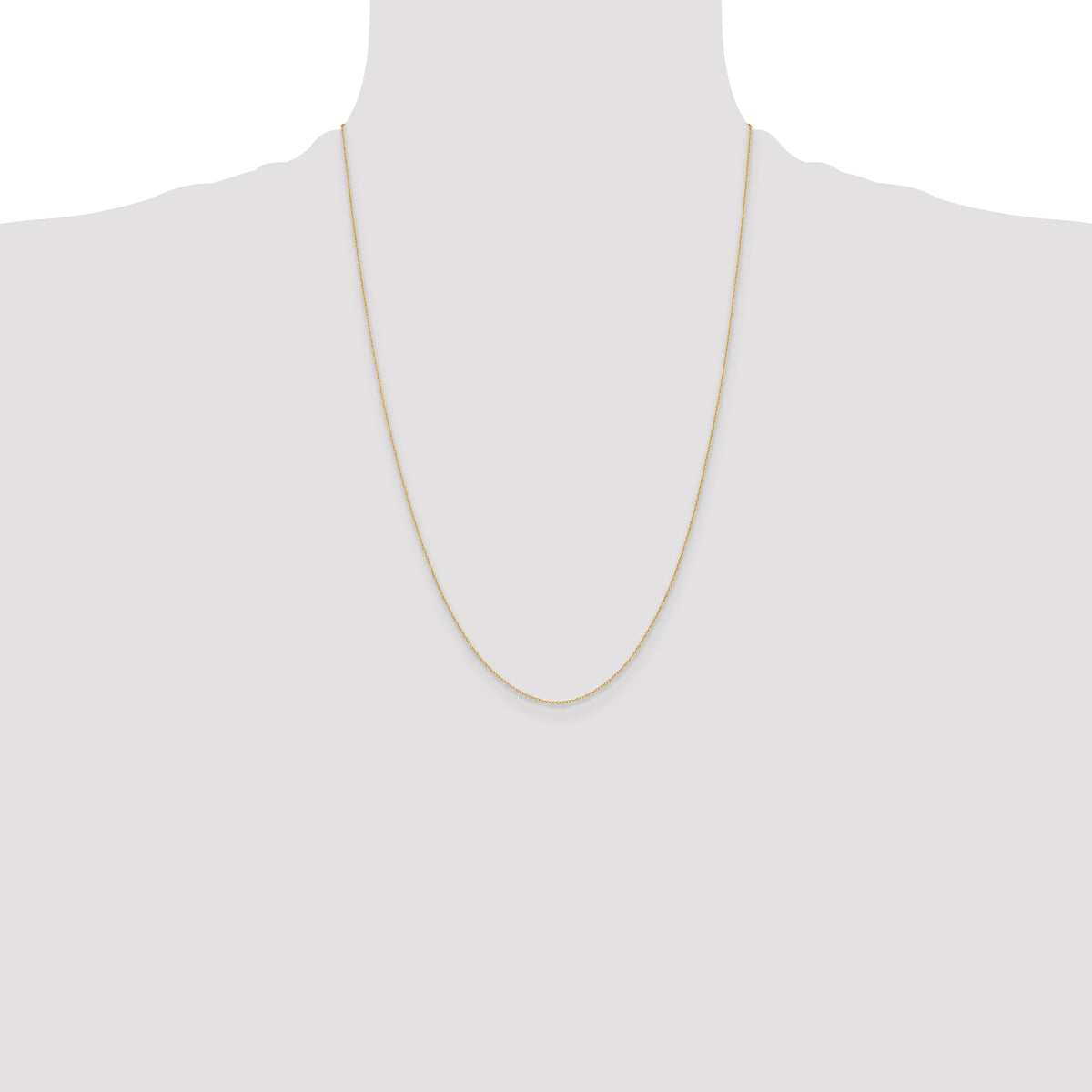 Gold (10K & 14K) Carded Cable Rope Chain - 14k Yellow Gold / 24 in / 0.4 mm