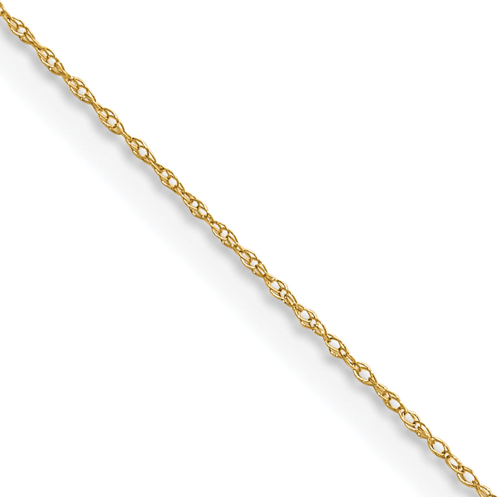 Gold (10K & 14K) Carded Cable Rope Chain - 14k Yellow Gold / 13 in / 0.4 mm