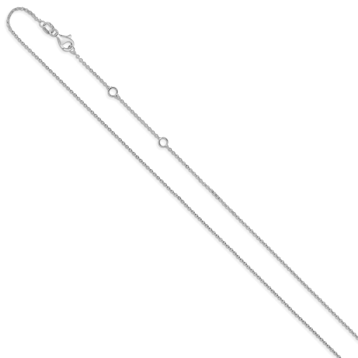 Leslie's Gold Flat Cable Adjustable Chain - 10k White Gold / 18 in / 1.2 mm