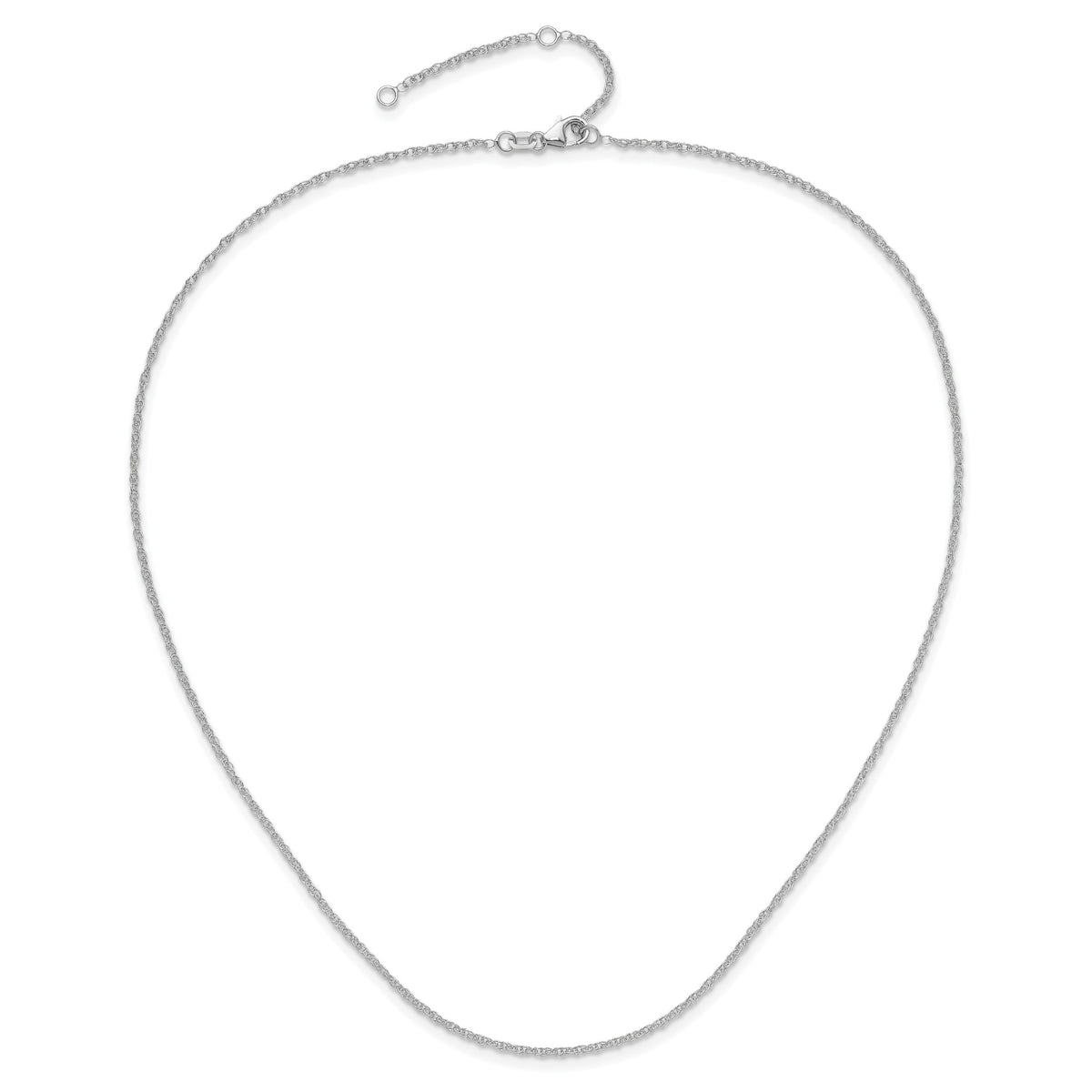Leslie's Gold Flat Cable Adjustable Chain - 10k White Gold / 18 in / 1.2 mm