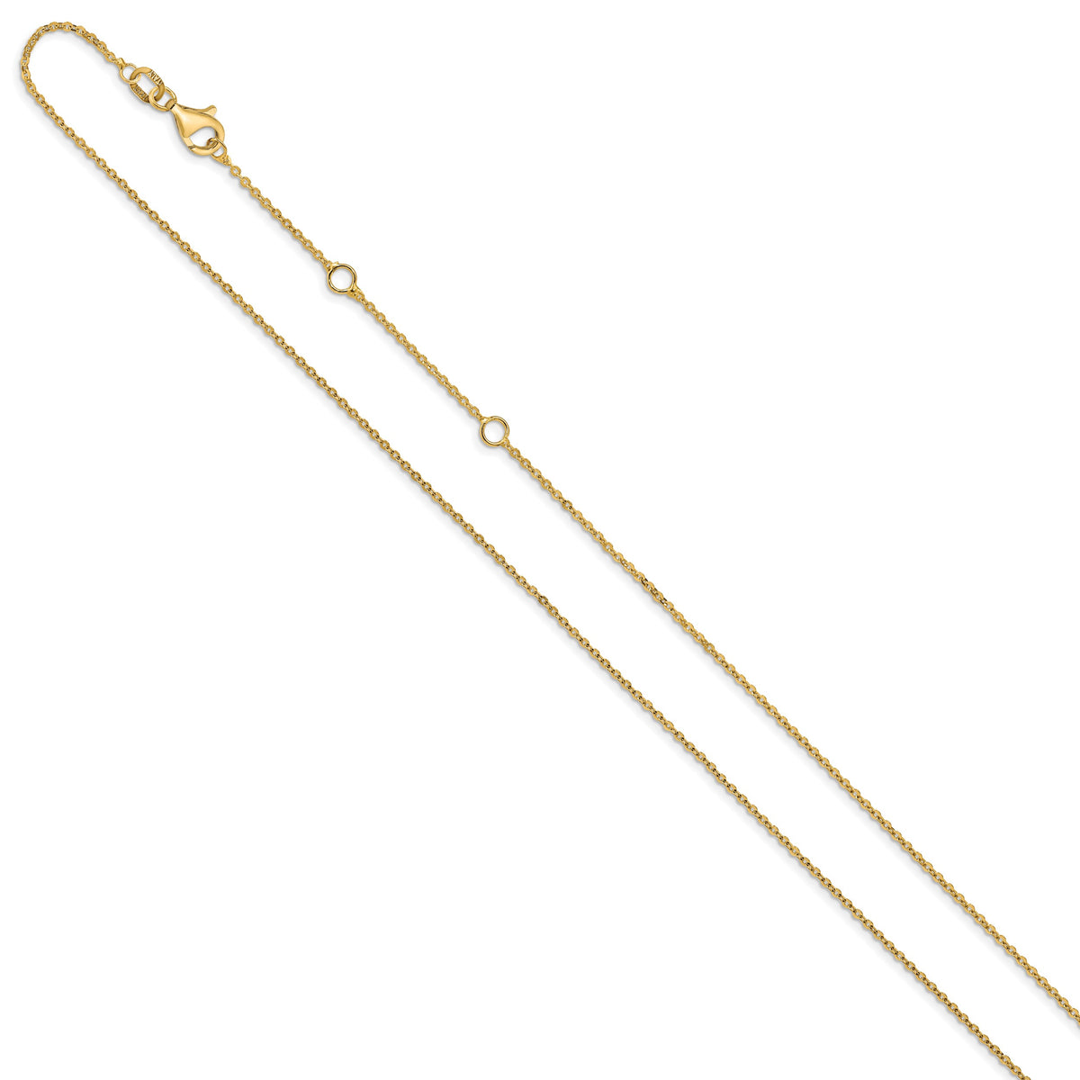 Leslie's Gold Flat Cable Adjustable Chain - 10k Yellow Gold / 18 in / 1.2 mm