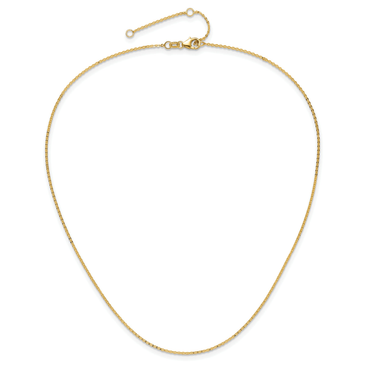 Leslie's Gold Flat Cable Adjustable Chain - 10k Yellow Gold / 18 in / 1.2 mm