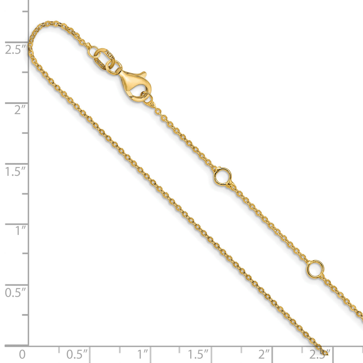 Leslie's Gold Flat Cable Adjustable Chain - 10k Yellow Gold / 18 in / 1.2 mm