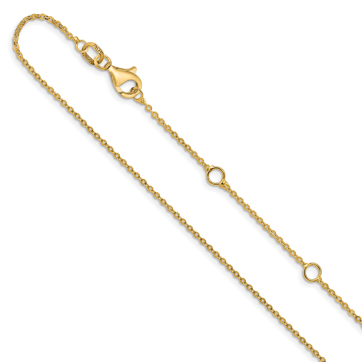 Leslie's Gold Flat Cable Adjustable Chain - 10k Yellow Gold / 18 in / 1.2 mm
