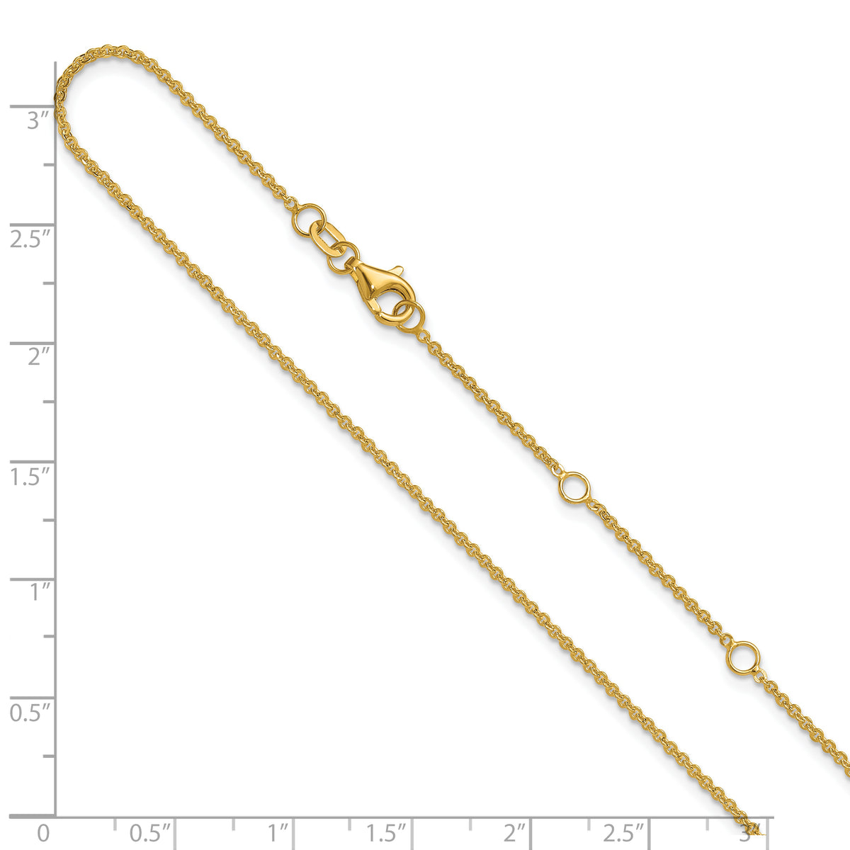 Leslie's Gold Flat Cable Adjustable Chain - 10k Yellow Gold / 18 in / 0.95 mm