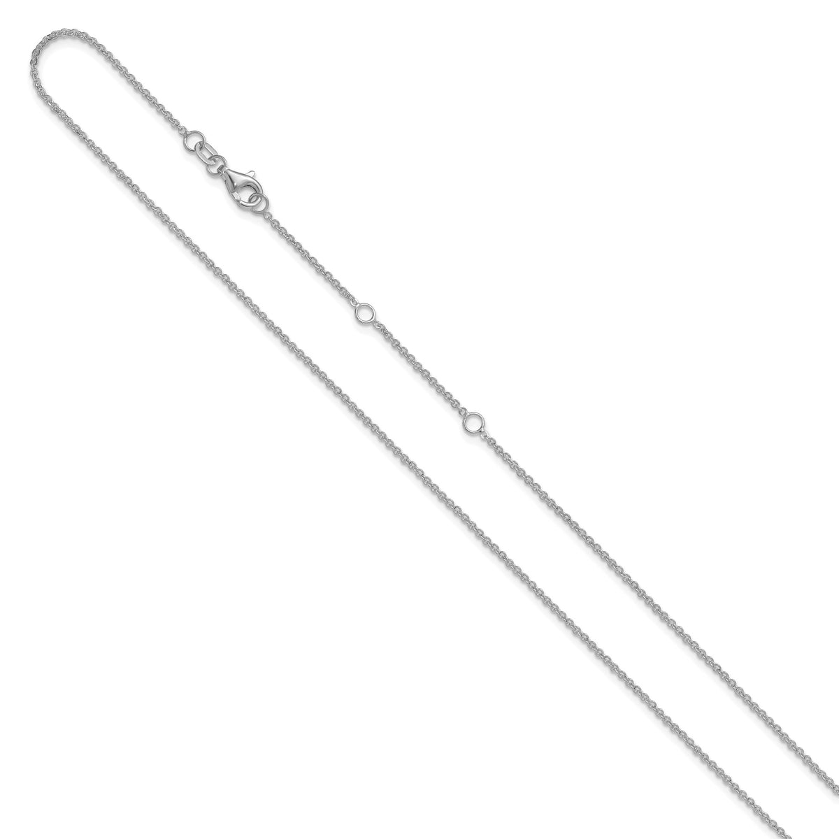 Leslie's Gold Flat Cable Adjustable Chain - 10k White Gold / 18 in / 0.95 mm