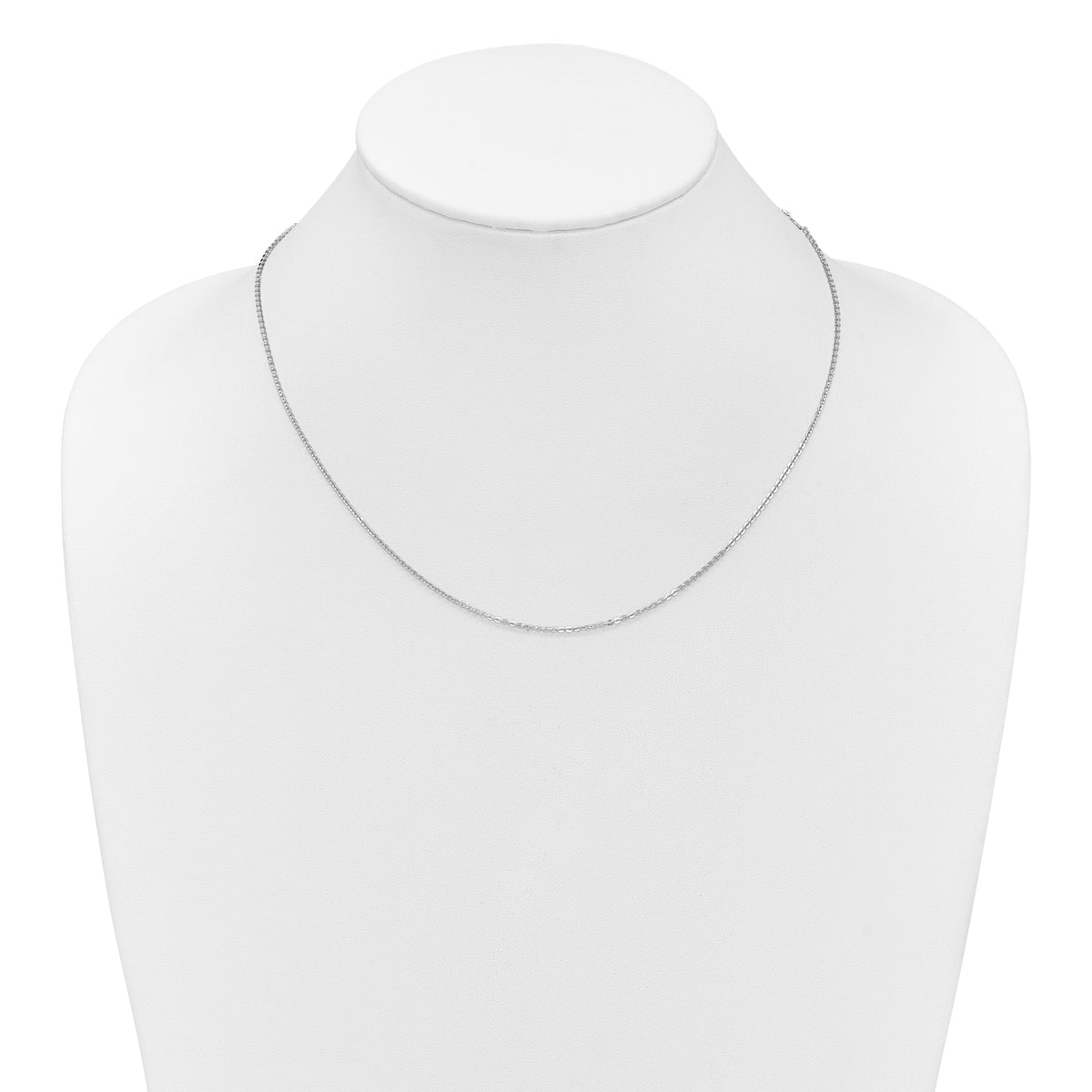 Leslie's Gold Flat Cable Adjustable Chain - 10k White Gold / 18 in / 0.95 mm