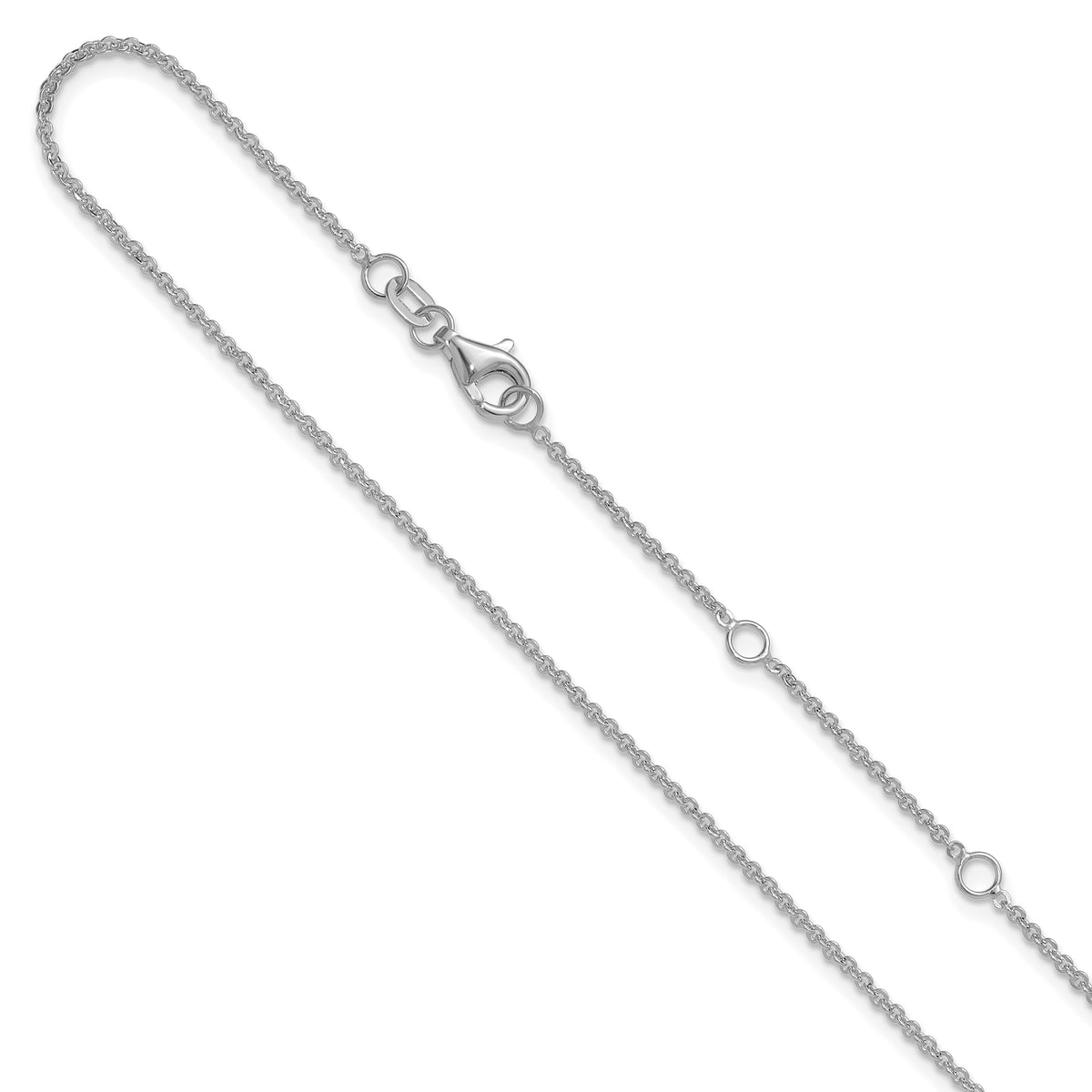 Leslie's Gold Flat Cable Adjustable Chain - 10k White Gold / 18 in / 0.95 mm