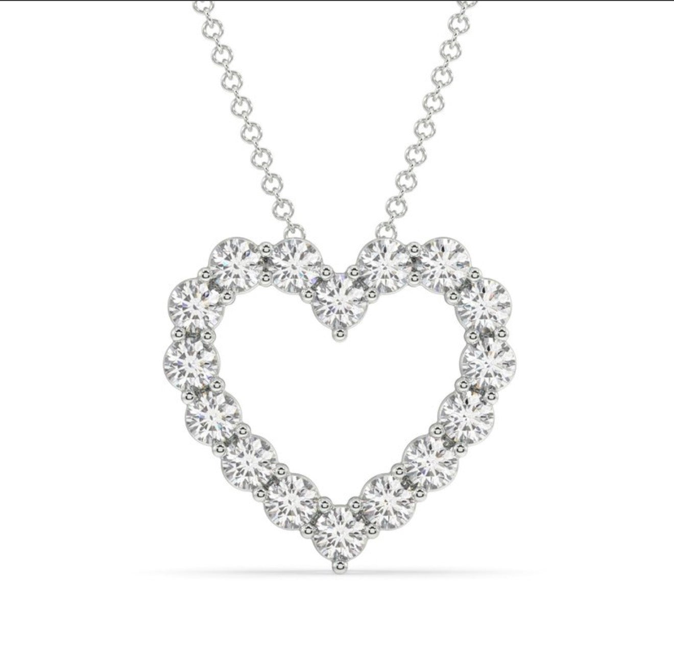0.25 Ctw Sterling Silver Lab Grown Heart Pendant