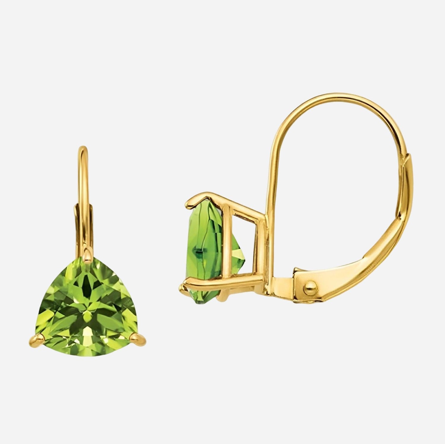 Peridot color gem earrings