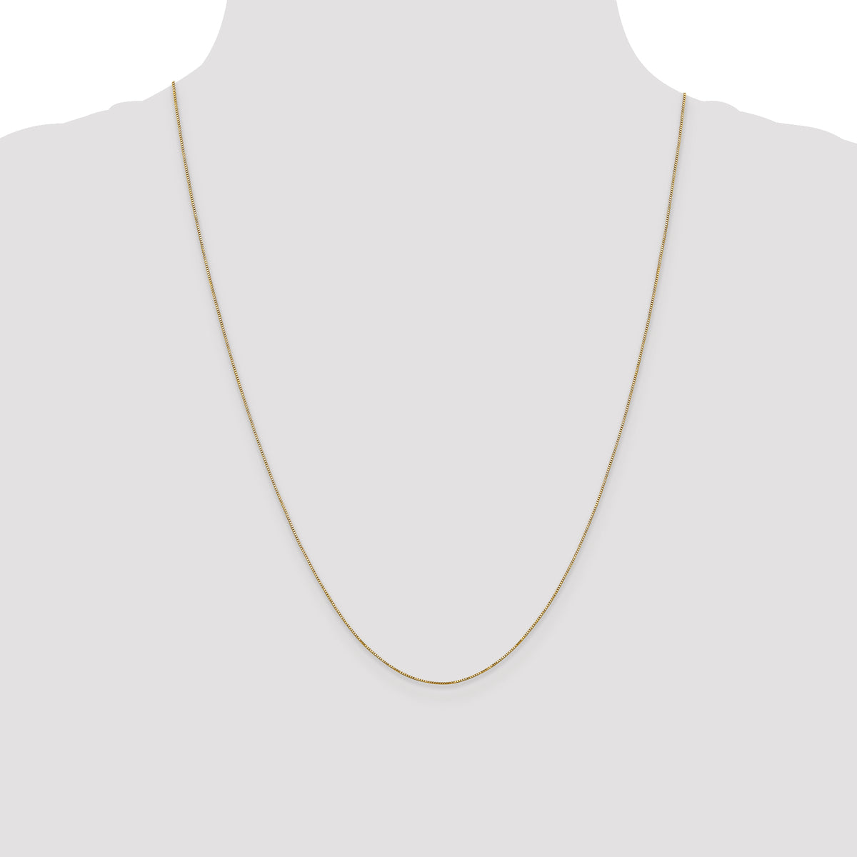 Gold Carded Box Chain - 14k Yellow Gold / 24 in