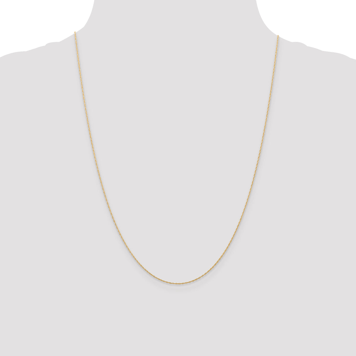 Gold (10K & 14K) Carded Cable Rope Chain - 14k Rose Gold / 24 in / 0.5 mm