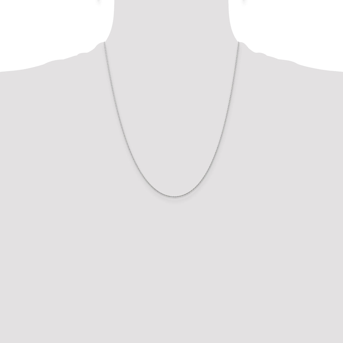 Gold (10K & 14K) Carded Cable Rope Chain - 14k White Gold / 22 in / 0.5 mm