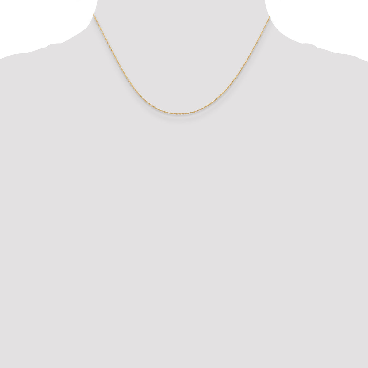 Gold (10K & 14K) Carded Cable Rope Chain - 14k Yellow Gold / 16 in / 0.5 mm