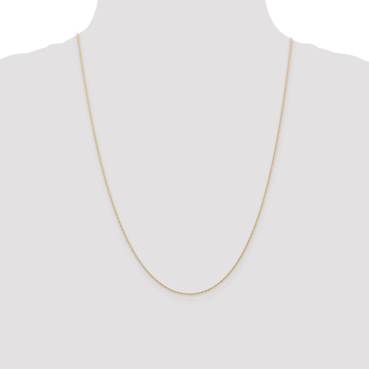 Gold (10K & 14K) Carded Cable Rope Chain - 14k Yellow Gold / 24 in / 0.5 mm